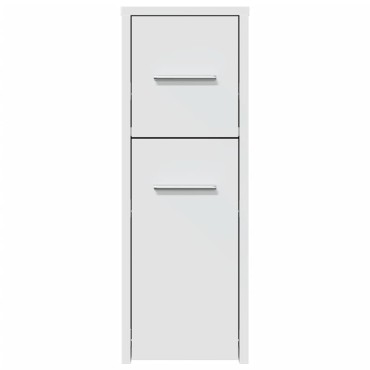 vidaXL Ντουλάπι Μπάνιου Στενό με Ροδάκια Λευκό Επεξ. Ξύλο 22x44x61,5cm 1 τεμ.
