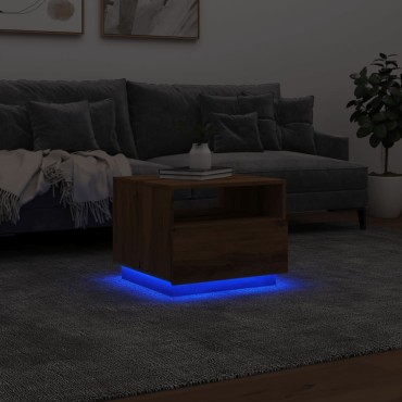 vidaXL Τραπεζάκι Σαλονιού με LED Artisan Δρυς 50x49x40cm 1 τεμ.