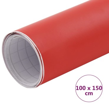 vidaXL Μεμβράνη Αυτοκινήτου Κόκκινο Ματ 100 x 150 εκ.
