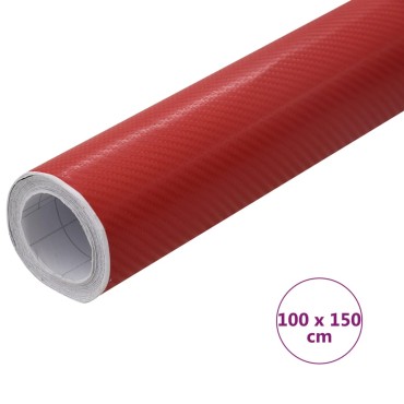 vidaXL Μεμβράνη Αυτοκινήτου 4D Κόκκινη 100 x 150 εκ.
