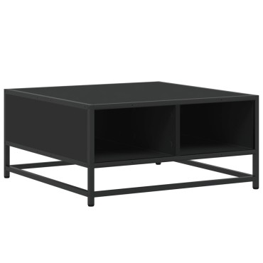 vidaXL Τραπεζάκι Σαλονιού Μαύρο 60,5x60,5x30cm Επεξ. Ξύλο & Μέταλλο 1 τεμ.