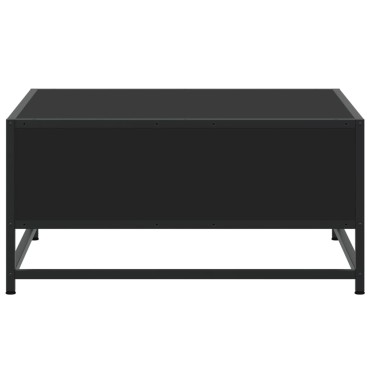 vidaXL Τραπεζάκι Σαλονιού Μαύρο 60,5x60,5x30cm Επεξ. Ξύλο & Μέταλλο 1 τεμ.