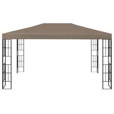 vidaXL Κιόσκι με Φωτάκια LED Taupe 4 x 3 μ.