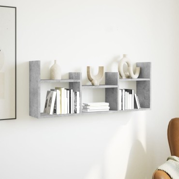 vidaXL Ντουλάπι Τοίχου Γκρι Σκυρ. 100x18x40cm από Επεξεργασμένο Ξύλο 1 τεμ.