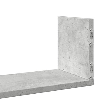 vidaXL Ραφιέρες Τοίχου 3 τεμ. Γκρι Σκυρ. 80x18x18cm Επεξεργ. Ξύλο