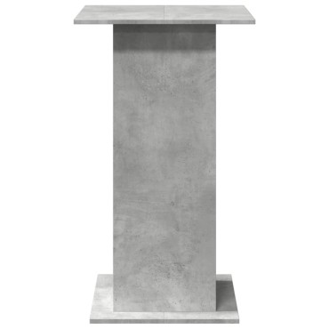 vidaXL Τραπέζι Μπαρ με Ράφια Γκρι Σκυρ. 60x60x102cm Επεξεργ. Ξύλο 1 τεμ.