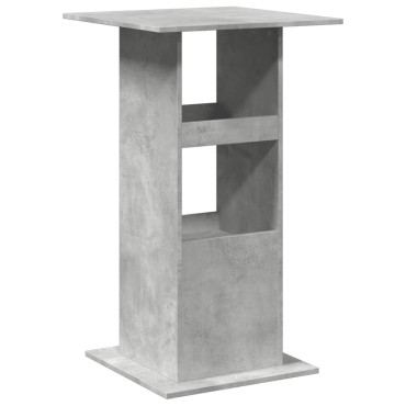 vidaXL Τραπέζι Μπαρ με Ράφια Γκρι Σκυρ. 60x60x102cm Επεξεργ. Ξύλο 1 τεμ.