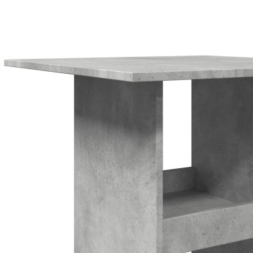 vidaXL Τραπέζι Μπαρ με Ράφια Γκρι Σκυρ. 60x60x102cm Επεξεργ. Ξύλο 1 τεμ.