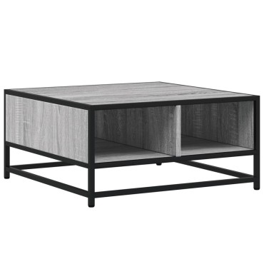 vidaXL Τραπεζάκι Σαλονιού Γκρι Sonoma 60,5x60,5x30cm Επεξ.Ξύλο/Μέταλλο 1 τεμ.
