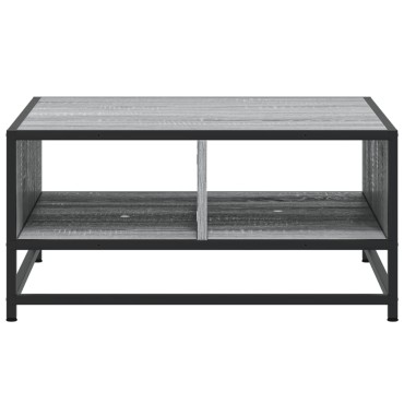 vidaXL Τραπεζάκι Σαλονιού Γκρι Sonoma 60,5x60,5x30cm Επεξ.Ξύλο/Μέταλλο 1 τεμ.