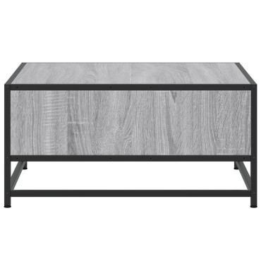 vidaXL Τραπεζάκι Σαλονιού Γκρι Sonoma 60,5x60,5x30cm Επεξ.Ξύλο/Μέταλλο 1 τεμ.