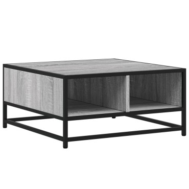 vidaXL Τραπεζάκι Σαλονιού Γκρι Sonoma 60,5x60,5x30cm Επεξ.Ξύλο/Μέταλλο 1 τεμ.