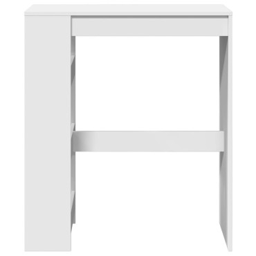 vidaXL Τραπέζι Μπαρ με Ράφια Λευκό 90x40x103,5cm Επεξεργ. Ξύλο 1 τεμ.