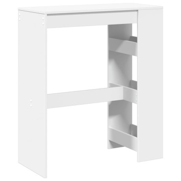 vidaXL Τραπέζι Μπαρ με Ράφια Λευκό 90x40x103,5cm Επεξεργ. Ξύλο 1 τεμ.