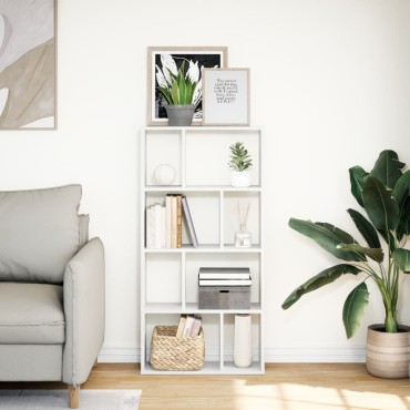 vidaXL Βιβλιοθήκη Λευκή 60x20x120cm από Επεξεργασμένο Ξύλο 1 τεμ.