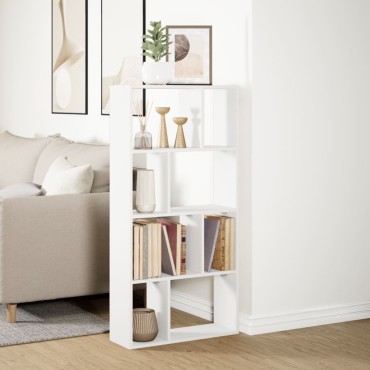 vidaXL Βιβλιοθήκη Λευκή 60x20x120cm από Επεξεργασμένο Ξύλο 1 τεμ.