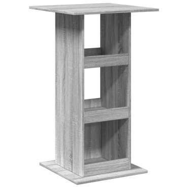 vidaXL Τραπέζι Μπαρ με Ράφια Γκρι Sonoma 60x60x102cm Επεξ. Ξύλο 1 τεμ.