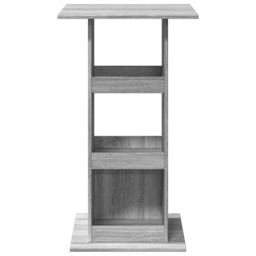vidaXL Τραπέζι Μπαρ με Ράφια Γκρι Sonoma 60x60x102cm Επεξ. Ξύλο 1 τεμ.