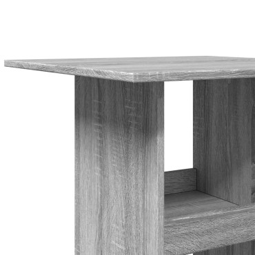 vidaXL Τραπέζι Μπαρ με Ράφια Γκρι Sonoma 60x60x102cm Επεξ. Ξύλο 1 τεμ.