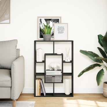 vidaXL Βιβλιοθήκη Μαύρη 63x20x90cm από Επεξεργασμένο Ξύλο 1 τεμ.