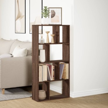 vidaXL Βιβλιοθήκη Καφέ Δρυς 60x20x120cm από Επεξεργασμένο Ξύλο 1 τεμ.