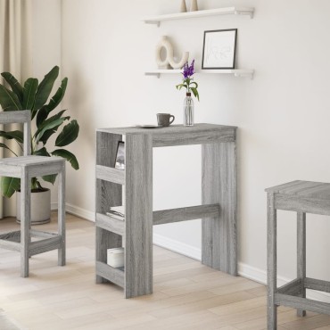 vidaXL Τραπέζι Μπαρ Γκρι Sonoma 90x40x103,5cm από Επεξεργ. Ξύλο 1 τεμ.