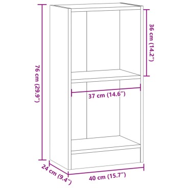 vidaXL Βιβλιοθήκη Όψη Παλαιού Ξύλου 40x24x76cm Επεξεργασμένο Ξύλο 1 τεμ.