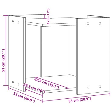 vidaXL Τουαλέτα Γάτας Περίφραξη Λευκό 53x53x51 εκ. Επεξεργασμ. Ξύλο