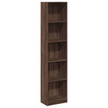 vidaXL Βιβλιοθήκη Καφέ Δρυς 40x24x176cm από Επεξεργασμένο Ξύλο 1 τεμ.