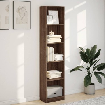 vidaXL Βιβλιοθήκη Καφέ Δρυς 40x24x176cm από Επεξεργασμένο Ξύλο 1 τεμ.