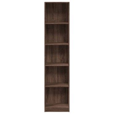 vidaXL Βιβλιοθήκη Καφέ Δρυς 40x24x176cm από Επεξεργασμένο Ξύλο 1 τεμ.