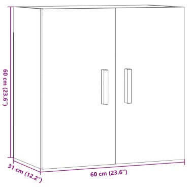 vidaXL Ντουλάπι Τοίχου Όψη Παλαιού Ξύλου 60x31x60cm Επεξεργασμένο Ξύλο 1 τεμ.