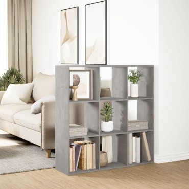 vidaXL Βιβλιοθήκη/Διαχωριστικό Χώρου Γκρι 102x29x103,5cm Επεξ. Ξύλο 1 τεμ.