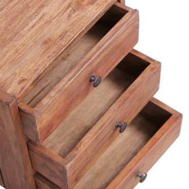 vidaXL Κομοδίνο με 3 Συρτάρια 35x25x35cm από Μασίφ Ξύλο Μαόνι 1 τεμ.