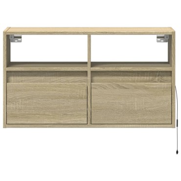 vidaXL Έπιπλο Τοίχου Τηλεόρασης με LED Sonoma Δρυς 80x31x45cm