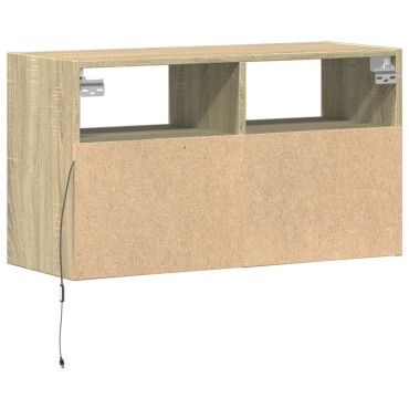 vidaXL Έπιπλο Τοίχου Τηλεόρασης με LED Sonoma Δρυς 80x31x45cm