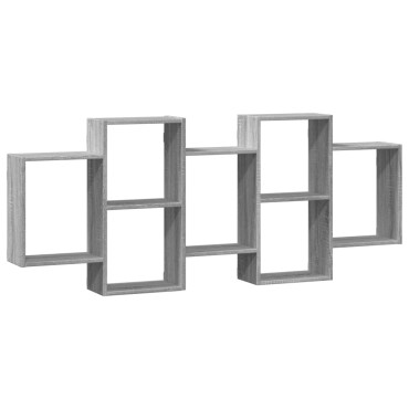 vidaXL Ραφιέρα Τοίχου Γκρι Sonoma 159x18x65cm Επεξεργασμένο Ξύλο 1 τεμ.