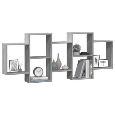 vidaXL Ραφιέρα Τοίχου Γκρι Sonoma 159x18x65cm Επεξεργασμένο Ξύλο 1 τεμ.
