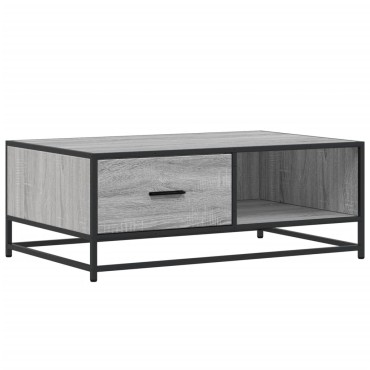 vidaXL Τραπεζάκι Σαλονιού Γκρι Sonoma 90x57x35cm Επεξ. Ξύλο/Μέταλλο 1 τεμ.