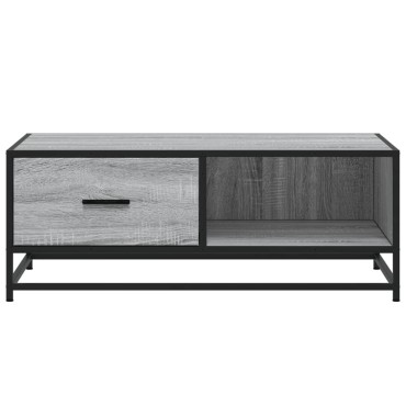 vidaXL Τραπεζάκι Σαλονιού Γκρι Sonoma 90x57x35cm Επεξ. Ξύλο/Μέταλλο 1 τεμ.