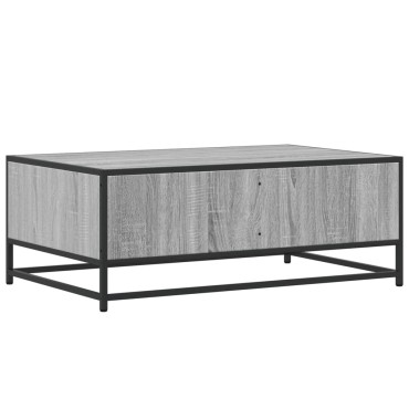vidaXL Τραπεζάκι Σαλονιού Γκρι Sonoma 90x57x35cm Επεξ. Ξύλο/Μέταλλο 1 τεμ.