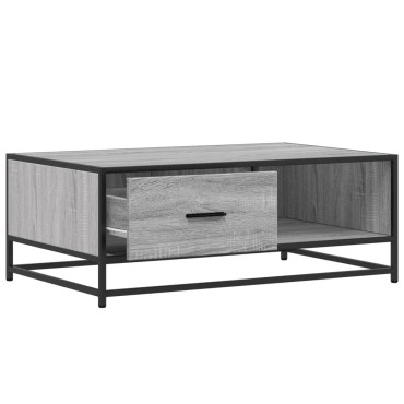vidaXL Τραπεζάκι Σαλονιού Γκρι Sonoma 90x57x35cm Επεξ. Ξύλο/Μέταλλο 1 τεμ.