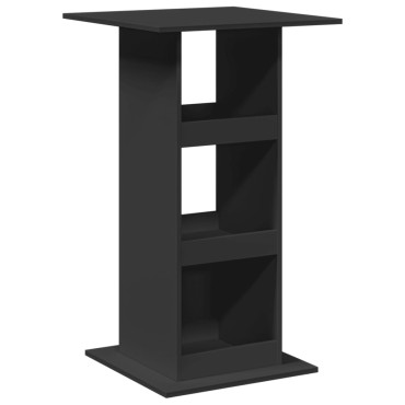 vidaXL Τραπέζι Μπαρ με Ράφια Μαύρο 60x60x102cm Επεξεργ. Ξύλο 1 τεμ.