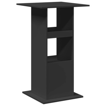 vidaXL Τραπέζι Μπαρ με Ράφια Μαύρο 60x60x102cm Επεξεργ. Ξύλο 1 τεμ.