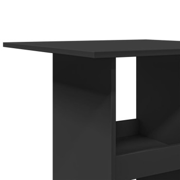 vidaXL Τραπέζι Μπαρ με Ράφια Μαύρο 60x60x102cm Επεξεργ. Ξύλο 1 τεμ.