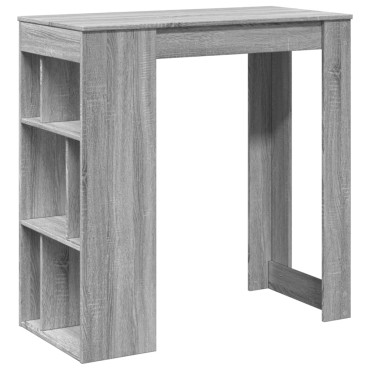 vidaXL Τραπέζι Μπαρ με Ράφια Γκρι Sonoma 102x50x103,5cm Επεξεργ. Ξύλο 1 τεμ.