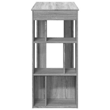 vidaXL Τραπέζι Μπαρ με Ράφια Γκρι Sonoma 102x50x103,5cm Επεξεργ. Ξύλο 1 τεμ.