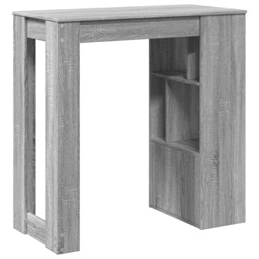 vidaXL Τραπέζι Μπαρ με Ράφια Γκρι Sonoma 102x50x103,5cm Επεξεργ. Ξύλο 1 τεμ.