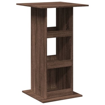 vidaXL Τραπέζι Μπαρ με Ράφια Καφέ Δρυς 60x60x102cm Επεξεργ. Ξύλο 1 τεμ.