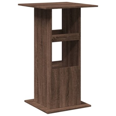 vidaXL Τραπέζι Μπαρ με Ράφια Καφέ Δρυς 60x60x102cm Επεξεργ. Ξύλο 1 τεμ.